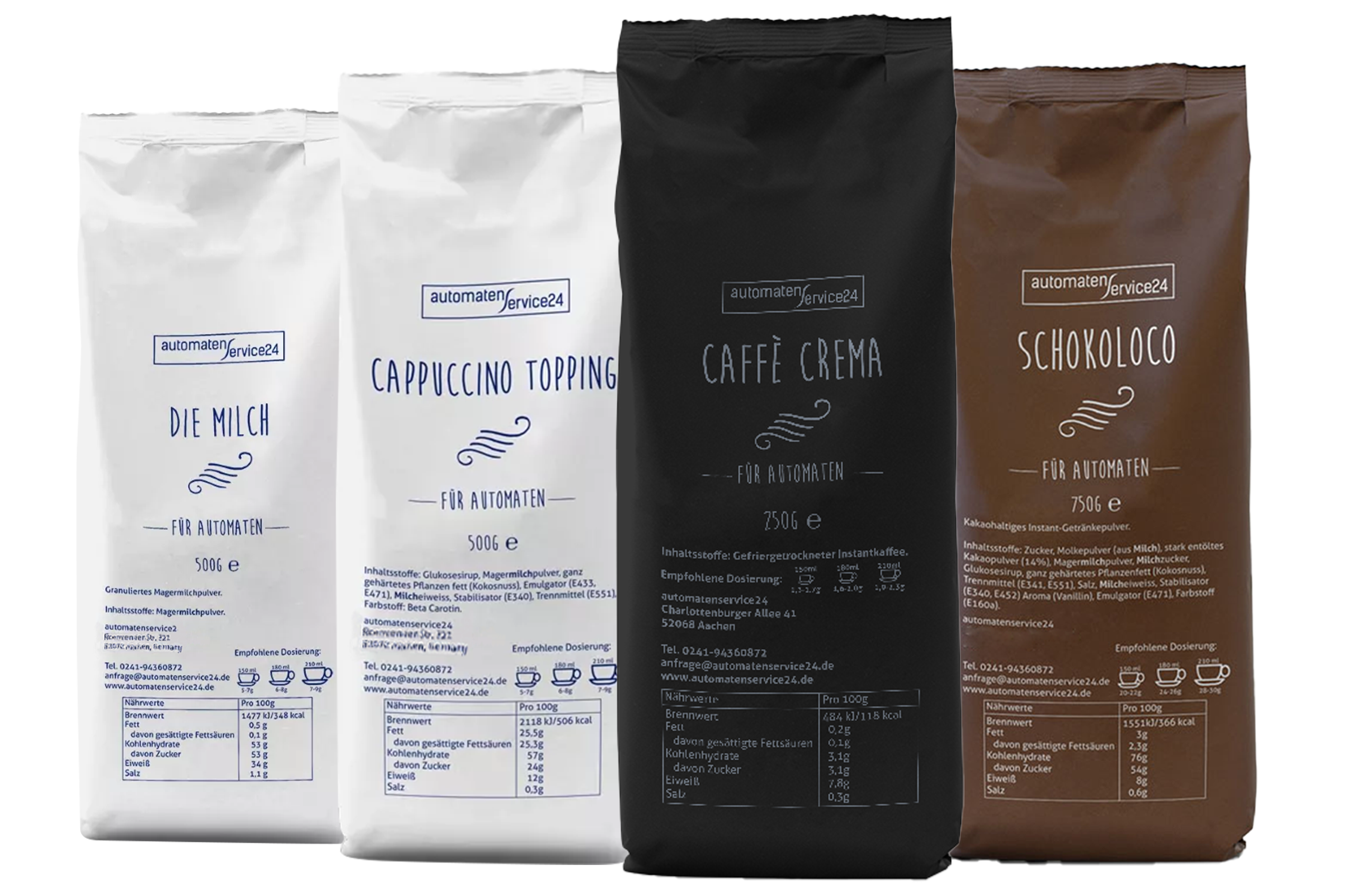 Milch, Kakao & Instantkaffee